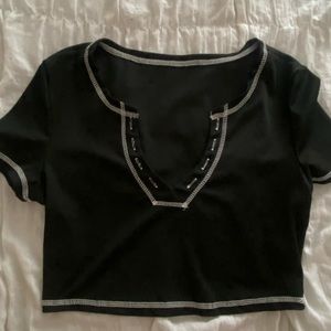 Cropped Black Tee
